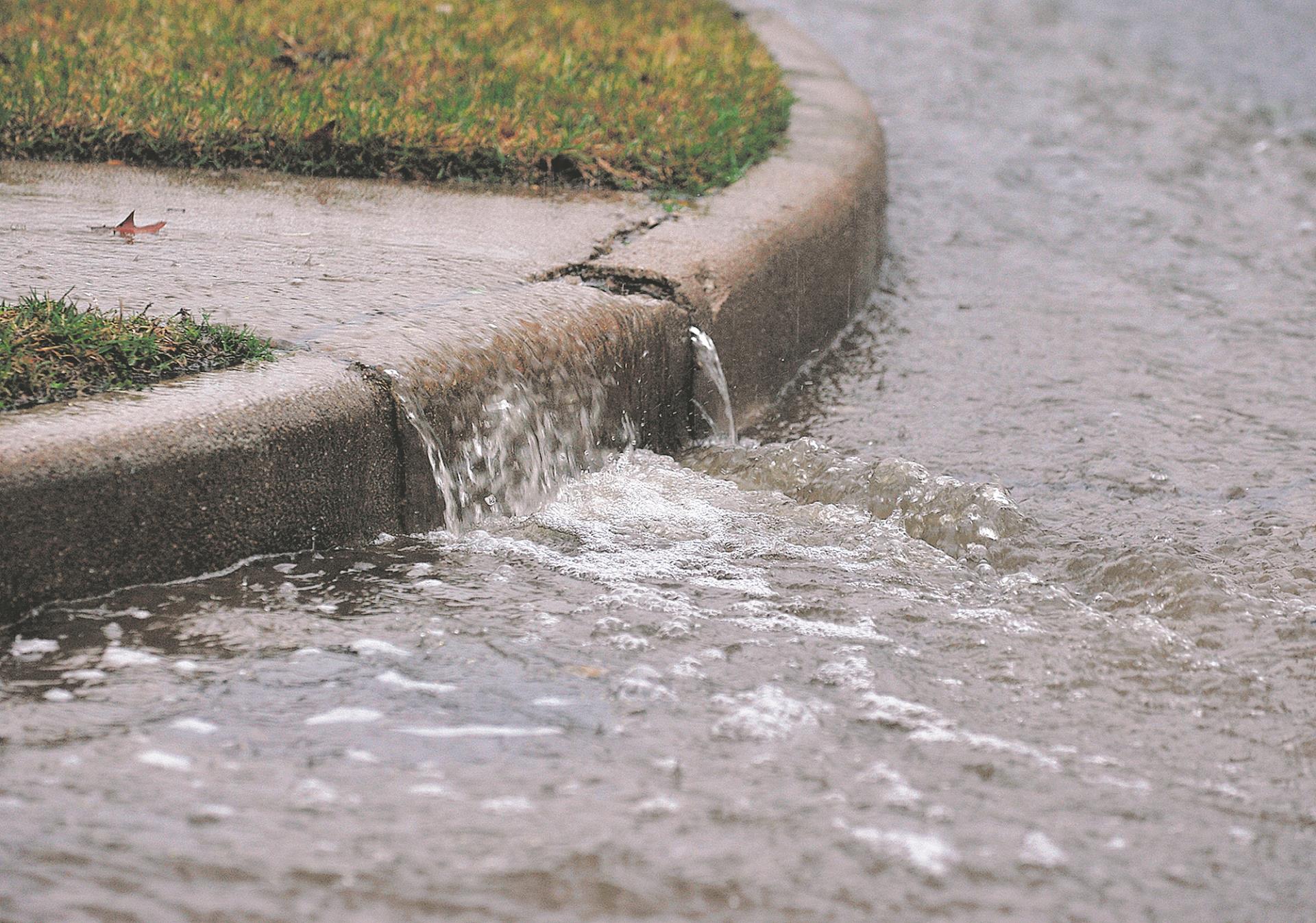 A culvert taking in an overload of stormwater.