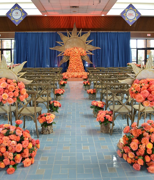 Rose Arrangement on Stage