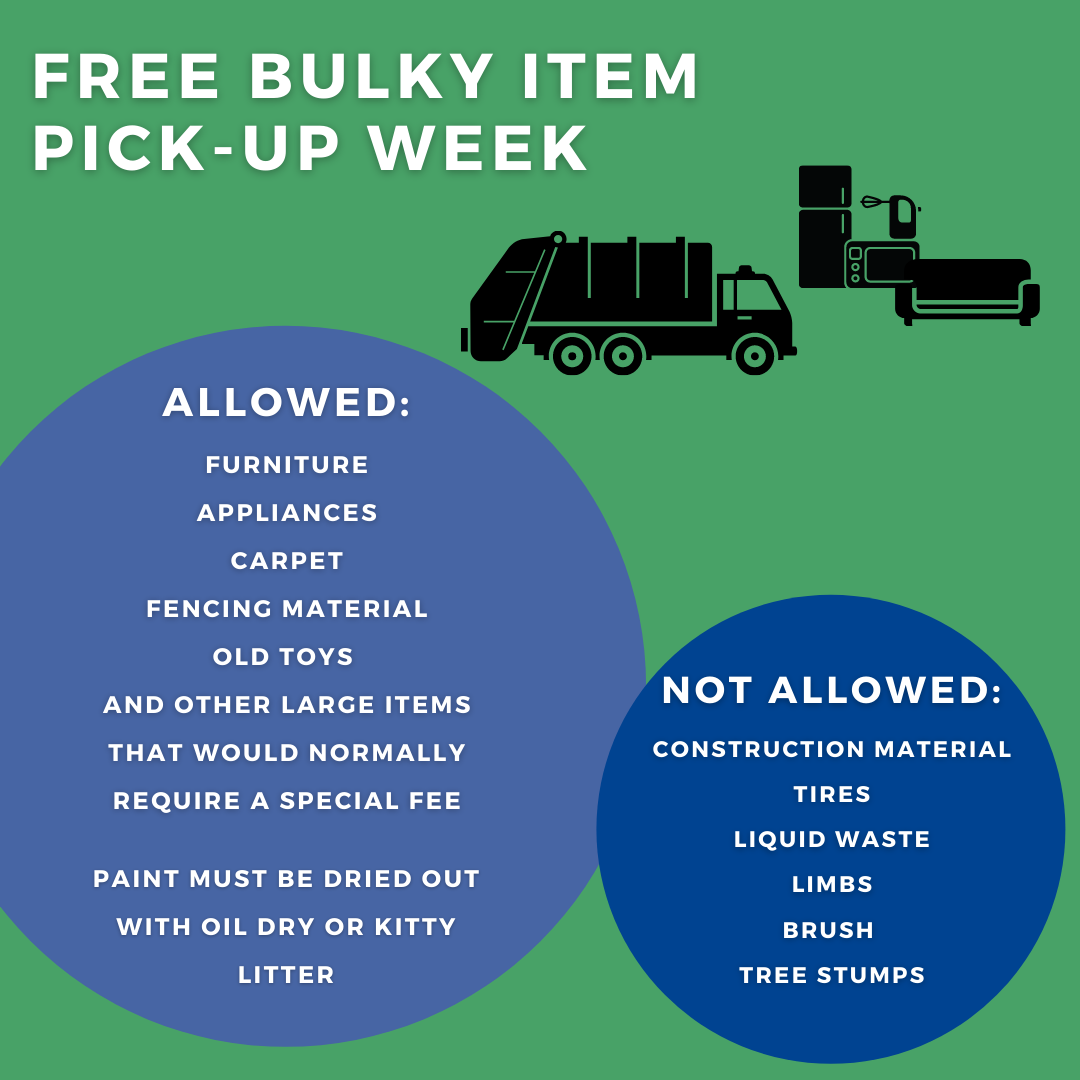 Free bulky item pick up week Oct. 18